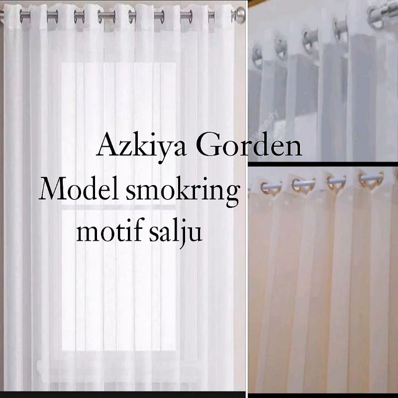 Vitrase polos model smokring motif salju vitrase puring