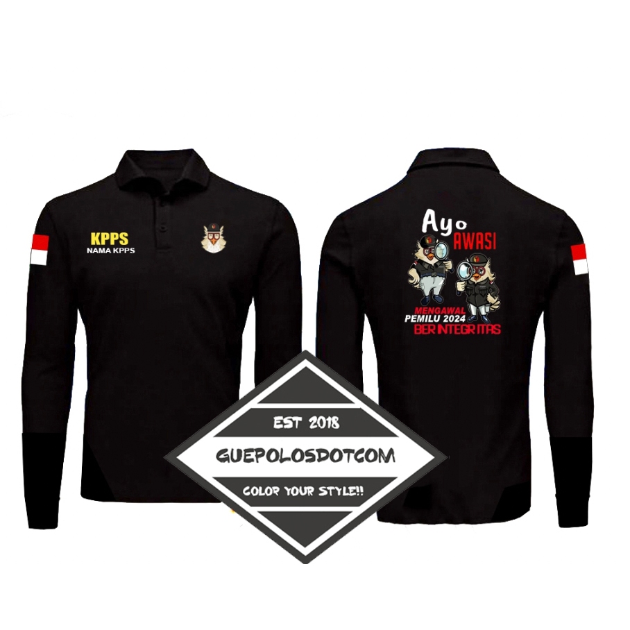 Baju PANJANG PENDEK Kaos Kerah model POLO K Pe P S free nama daerah-PPS-PPK-KP*PS-AWASI