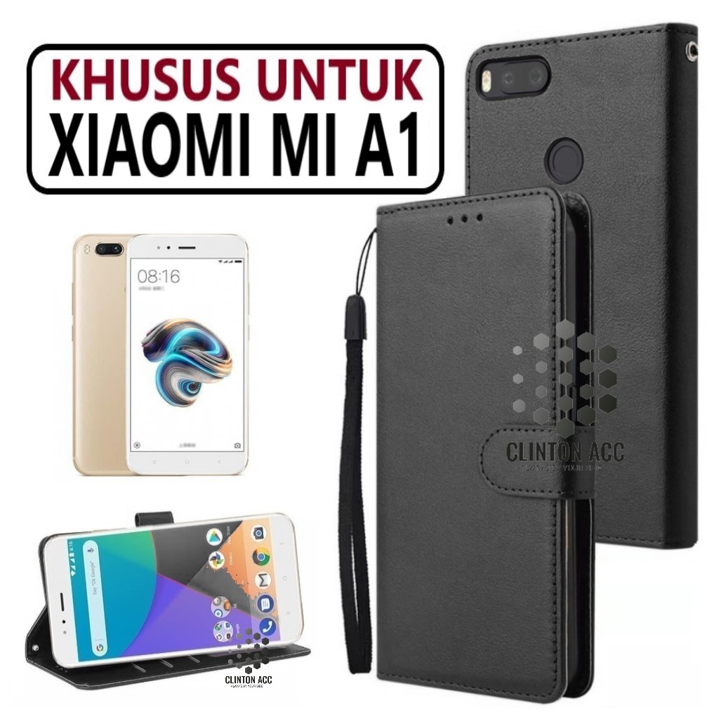 CASE HP XIAOMI MI A1 FLIP WALLET LEATHER DOMPET KULIT SOFTCASE PREMIUM FLIP COVER SARUNG BUKA TUTUP 