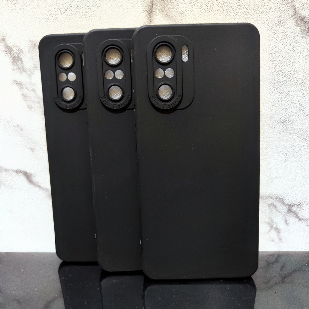 Black matte softcase hitam Xiaomi Poco M4 Pro, Poco F3, Poco F4 GT, Poco F1 silikon case lentur lemb