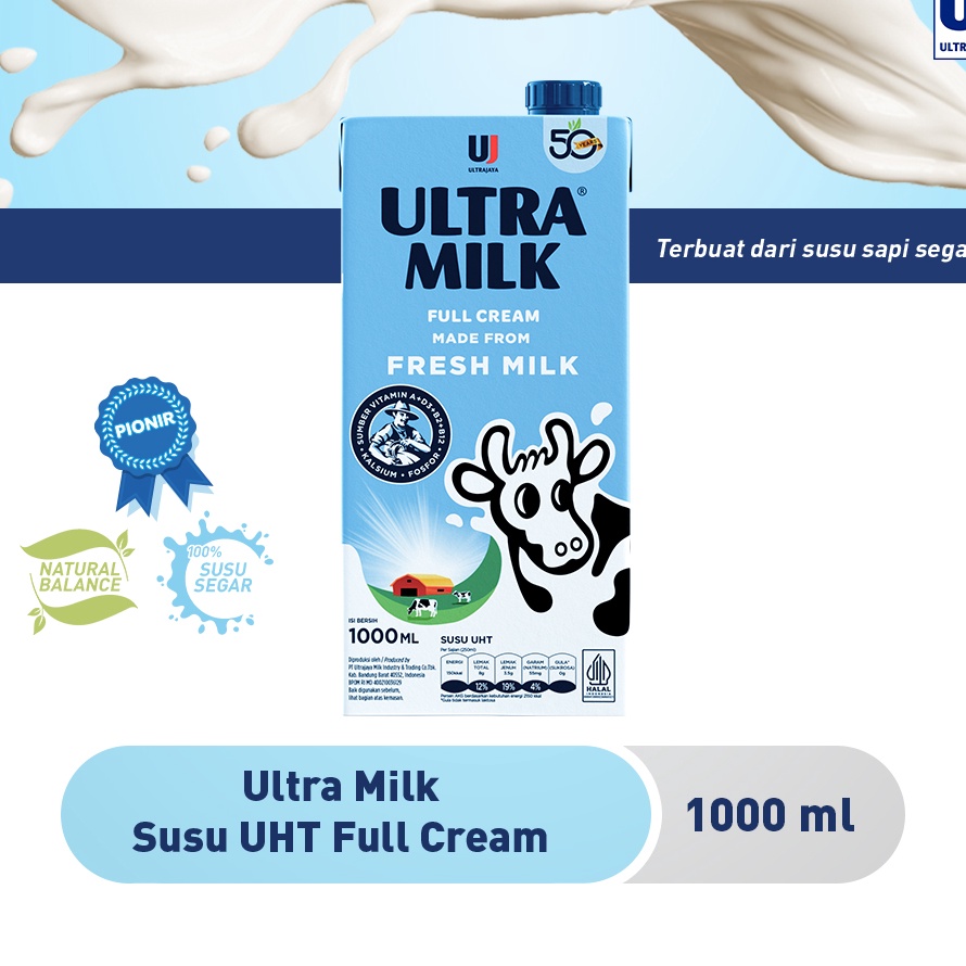 

RQHH9913 Terlaris Ultra Milk Susu UHT Full Cream 1L