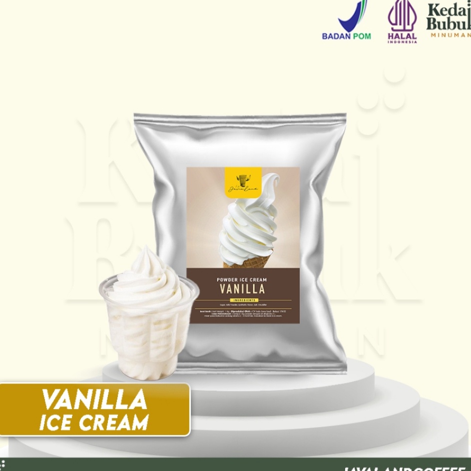 

CBZJ856 COD Javaland Bubuk Ice Cream Es Krim Rasa Vanilla Vanilla 1Kg Soft Ice Cream Powder