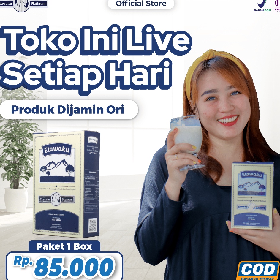 

MKCY3222 PALING AMPUH Etawaku Platinum Susu Kambing Etawa Original Susu Kesehatan Sendi dan Pernafasan Paket 1 Box