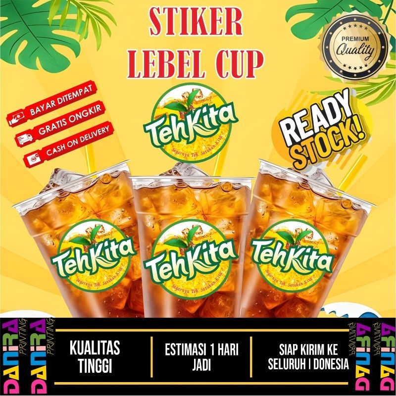

Stiker Lebel Cup es teh kita sudah di potong tinggal tempel di cup