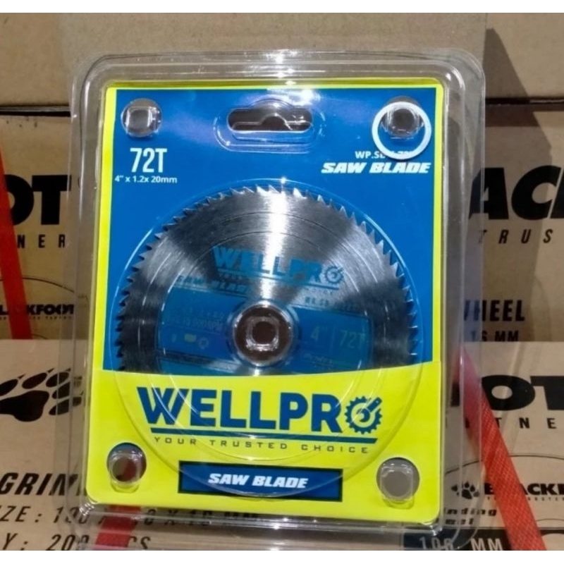 Mata Circular WELLPRO 4inch/ Circular Saw Blade 4" Non TCT/ Mata Gergaji Bulat 72T Lubang As 20mm