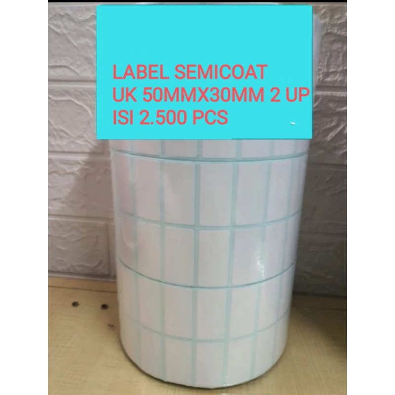 

LABEL SEMICOAT 50x30 mm 2Line isi 2.500 pcs, Core1", Option Core2