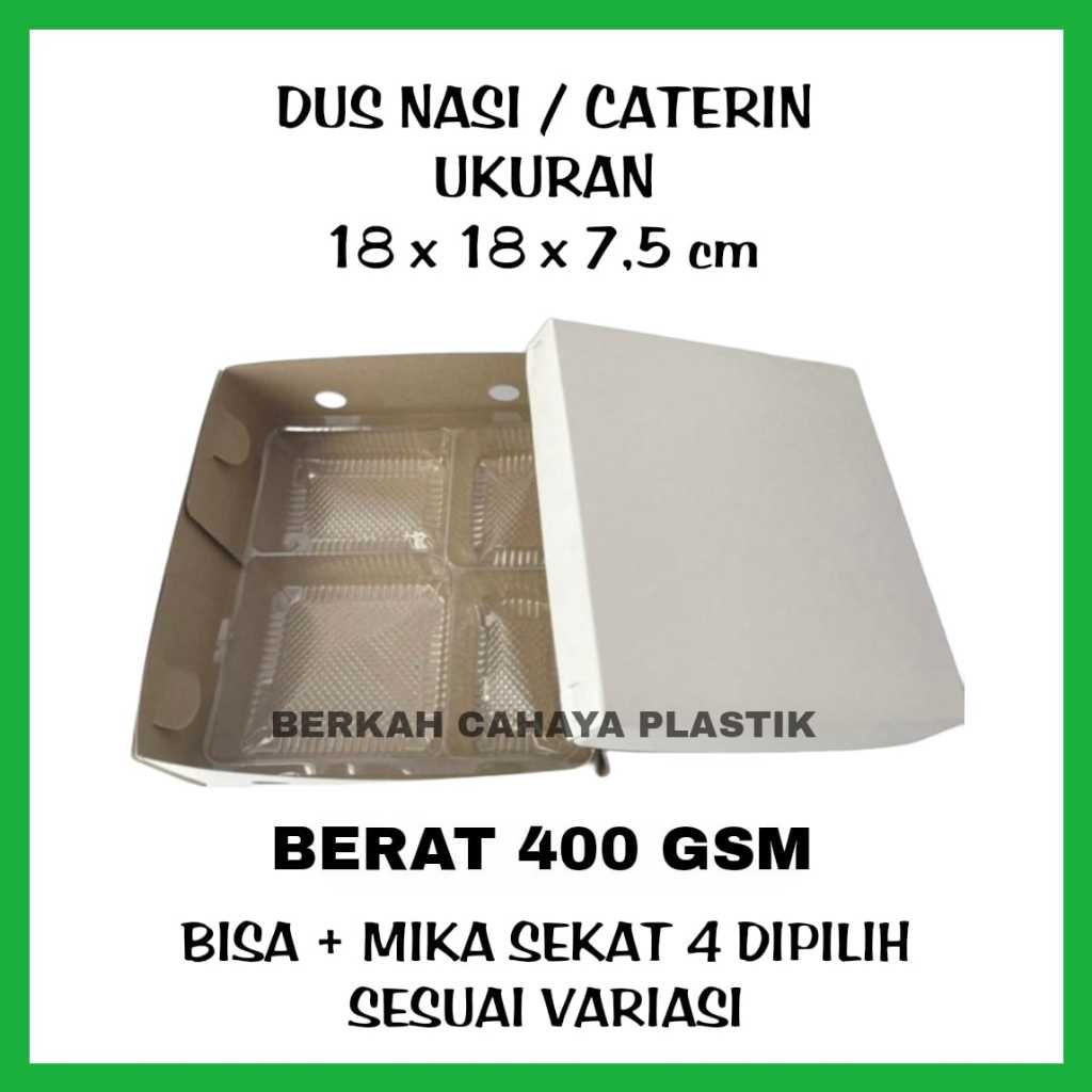

Dus | Box 400gram | Kotak Nasi Kue Makanan 18x18 Polos 18 x 18 Mickey