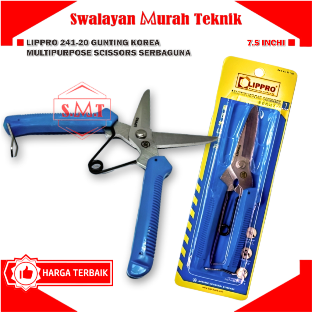 

Gunting Korea 7,5" Lippro 241-20 Multipurpose Scissors Serbaguna