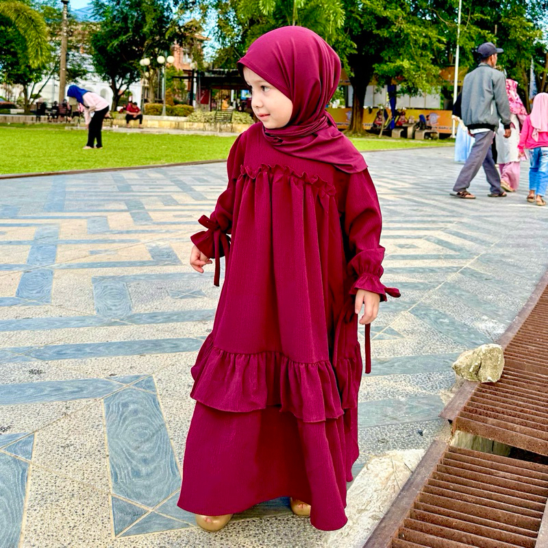 Gamis Anak Perempuan Umur 3-14 Terbaru 2026 Pakaian Muslim 5 6 Tahun Kids Cewek Baju Ngaji Remaja 11