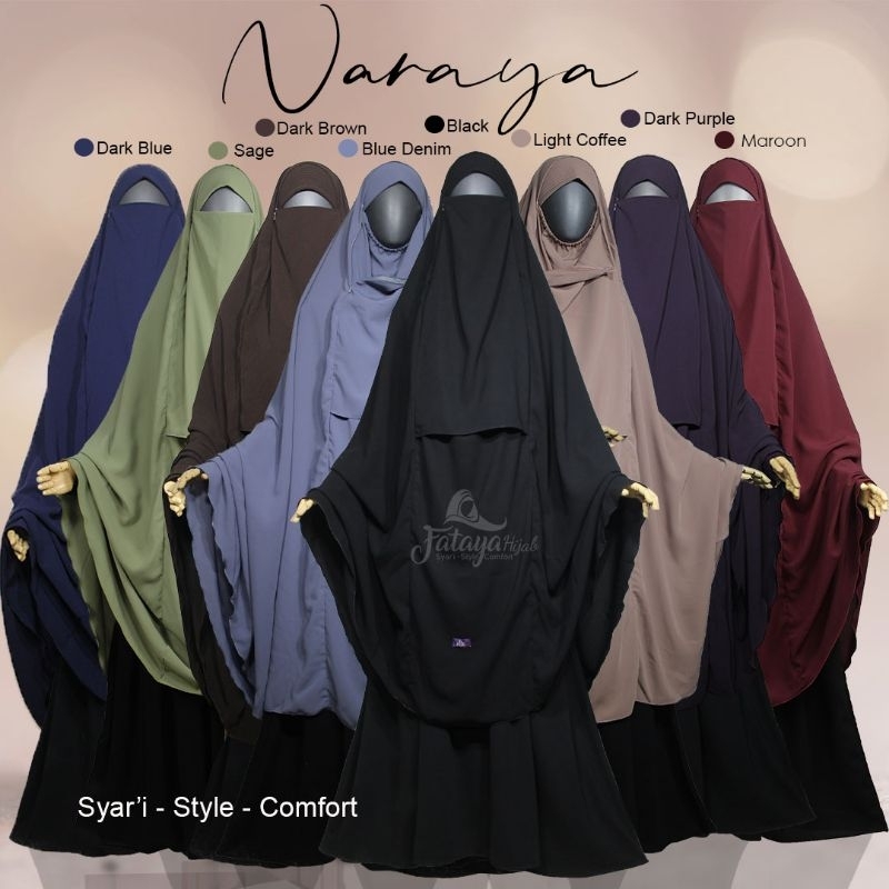 FATAYA HIJAB Khimar Rits Non Lipit  Kain Fortaleza Fataya Hijab
