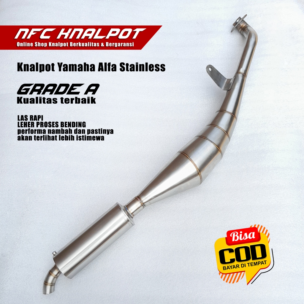 Knalpot Yamaha Alfa Standar Racing Full Stainless / Knalpot Racing Yamaha Alfa / Knalpot Alfa / Knal