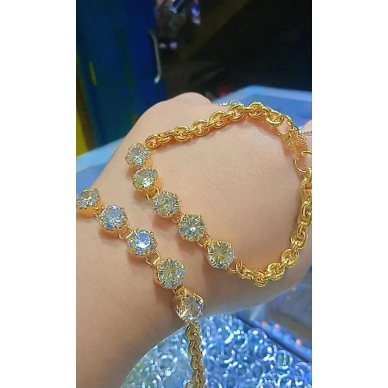 gelang berlapiskan emas pm 999