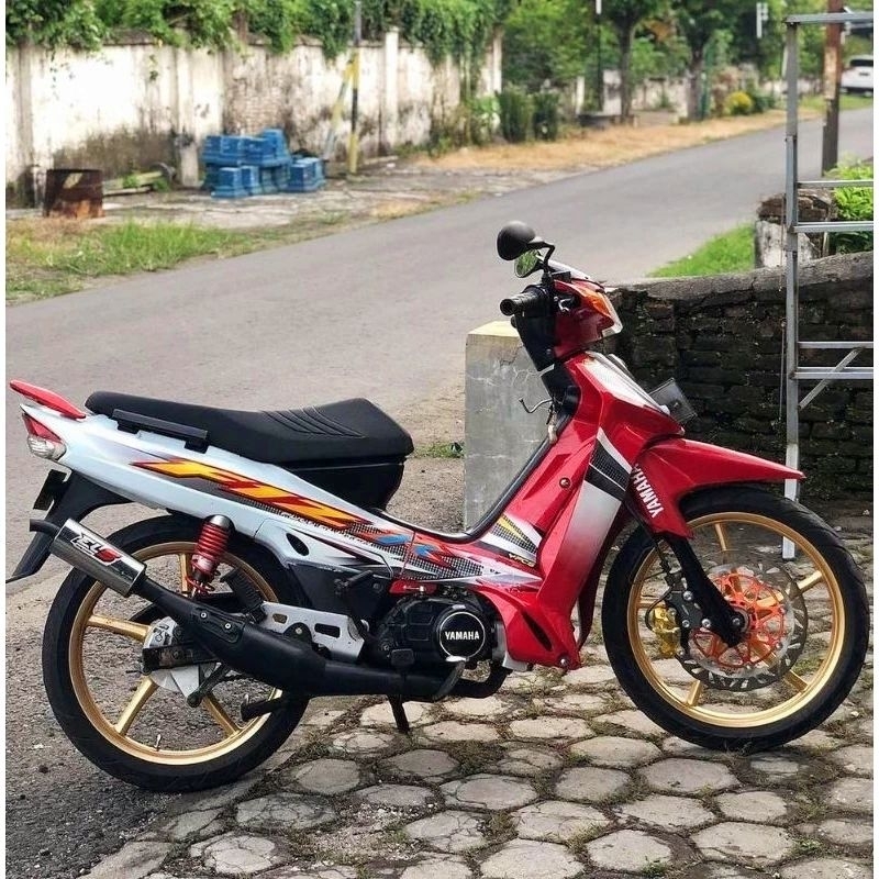 Striping lis sticker standar ORI yamaha fiz r 2004 merah putih stiker Fiz R FizR merah putih 2004