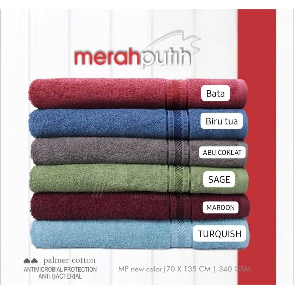 Benteng Onderdil Handuk Merah Putih 70X135 / Handuk Mp 70X135 / Handuk Dewasa (Handuk 100% Katun