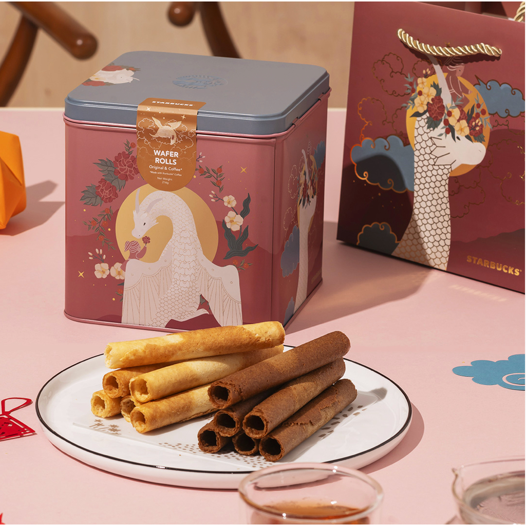 

Starbucks® Wafer Rolls Tin Dragon New Year 2024 Singapore