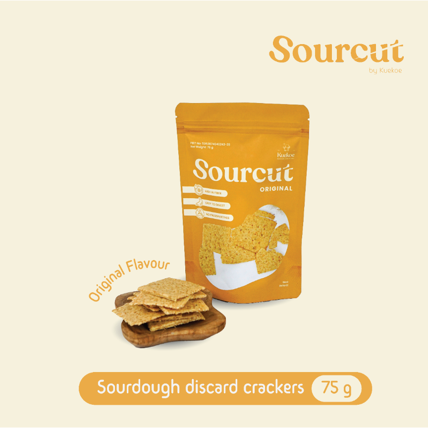 

Sourdough Crackers by SOURCUT - sourdough discard, easy to digest - Original 75 gr