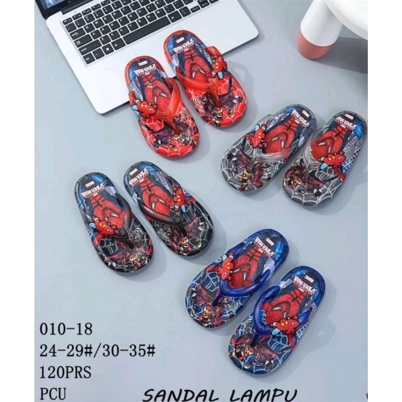 Sandal Jelly jepit anak laki laki Lampu Led