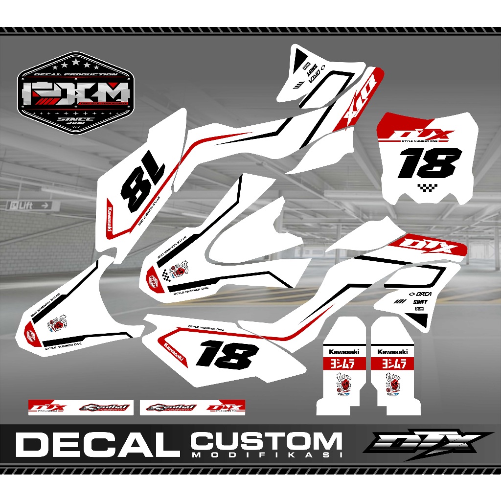 Decal Dtracker DTX Putih Merah fullbody keren Sticker Stiker