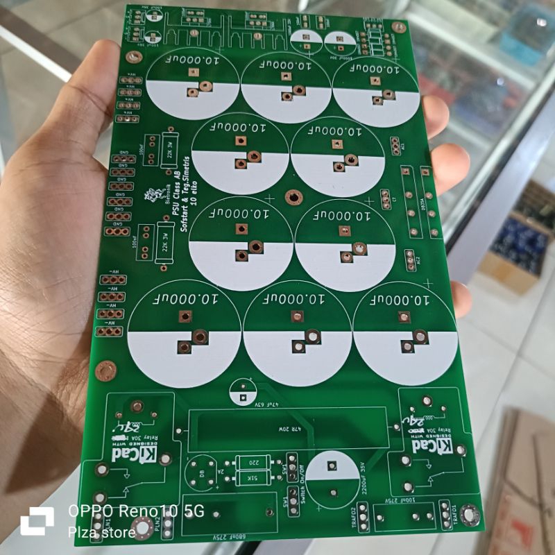 Pcb psu 10 elco+Softstar+Simetris class AB double layer Pcb psu isi 10 elko