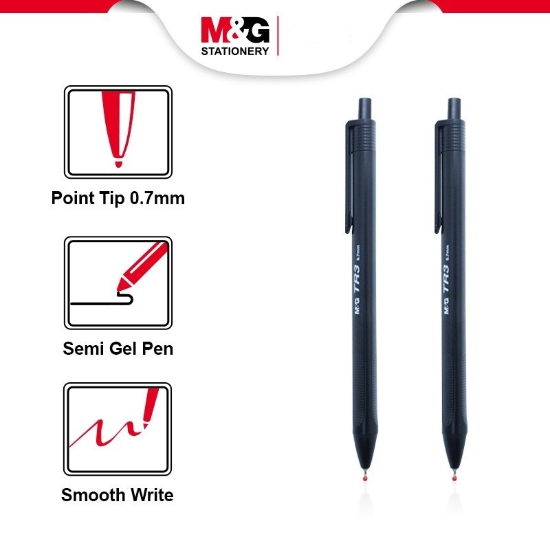 

M & G Ballpoint Ball Pen Stick Pen Pulpen Cetek 0.7 mm Semi-Gel Smooth