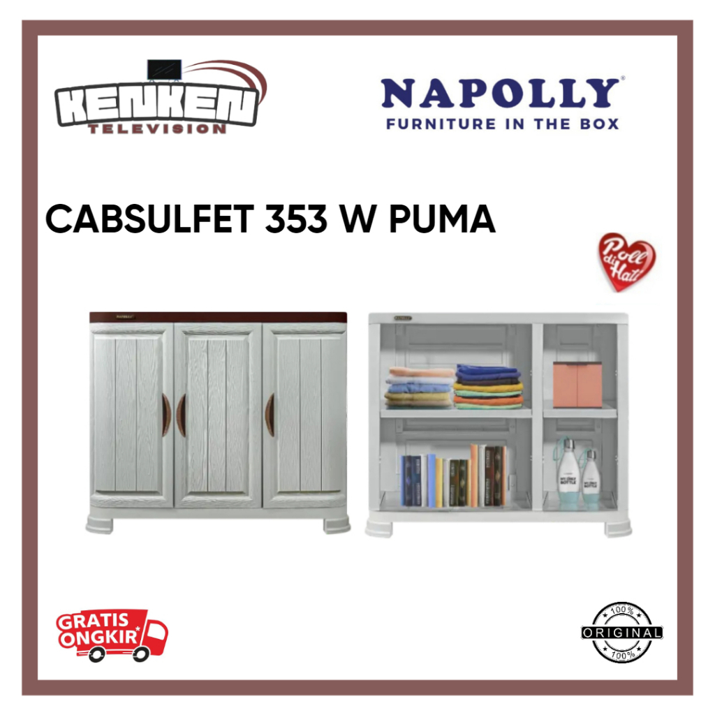 Lemari Plastik Napolly CABSULFET 353 W Puma Lemari Rak TV Napolly Lemari Plastik Napolly