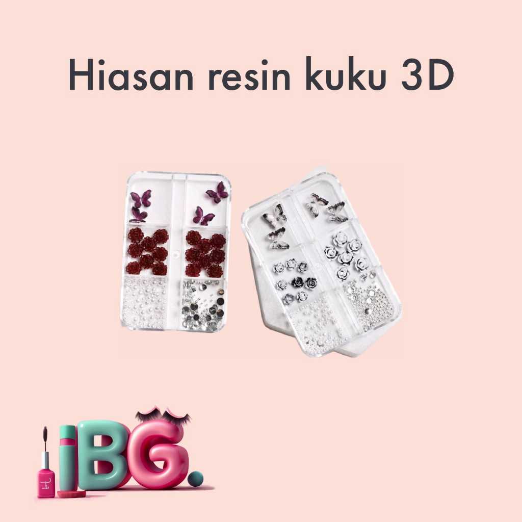 Hiasan Resin Kuku 3D / Hiasan Resin Kuku / Hiasan Kuku Nail Art 3d / Hiasan Kuku Kupu Kupu