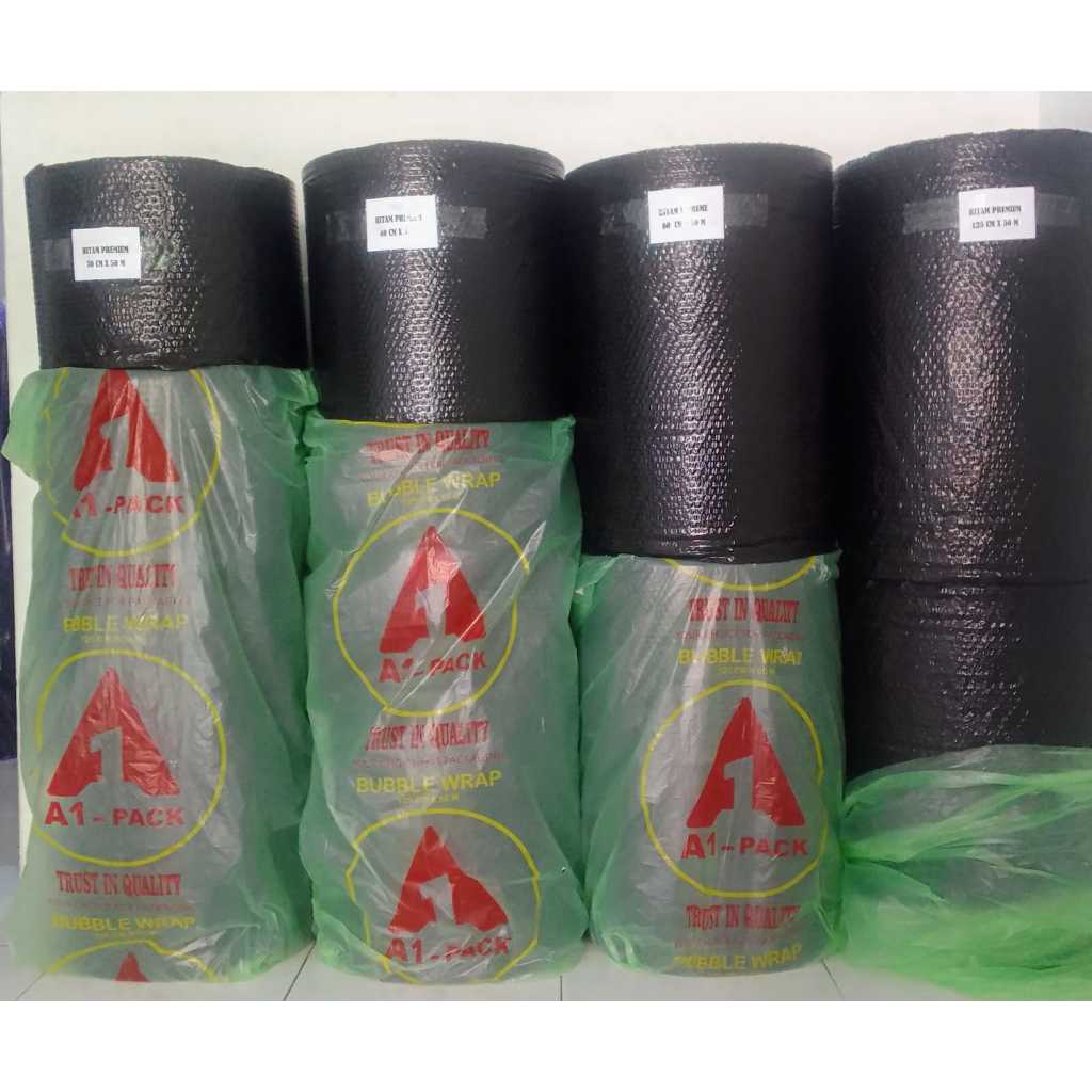 

BUBBLE WRAP ROLL PREMIUM HITAM PANJANG 50 METER X60CM/40CM/30CM