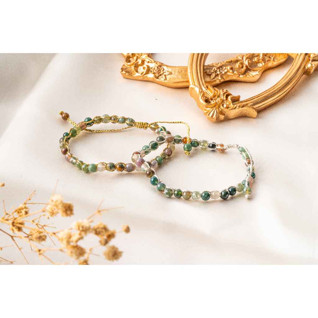 Beaded Bangle - Indian Agate