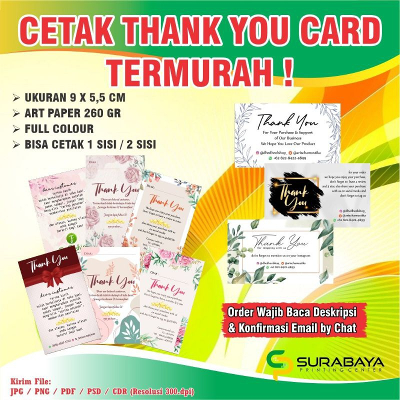 

THANK YOU CARD / THANKS CARD / KARTU UCAPAN TERIMAKASIH / SOUVENIR PERNIKAHAN / GIFT CARD