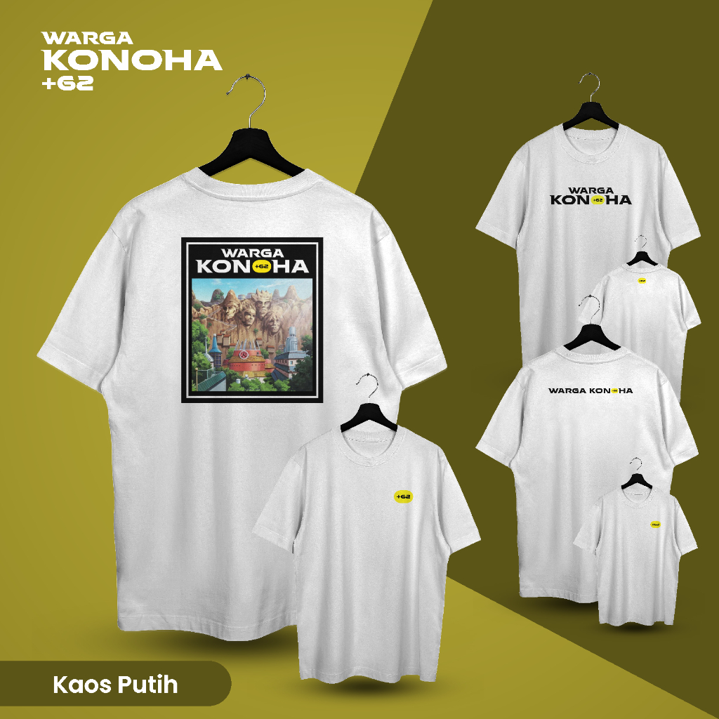 PPI - KAOS Tshirt Warga Konoha +62 kaos keren premium warga konoha - Putih