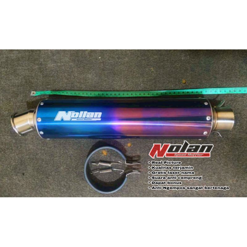 Silincer knalpot racing Nollan original titanium look inlet 50/51mm silincer only