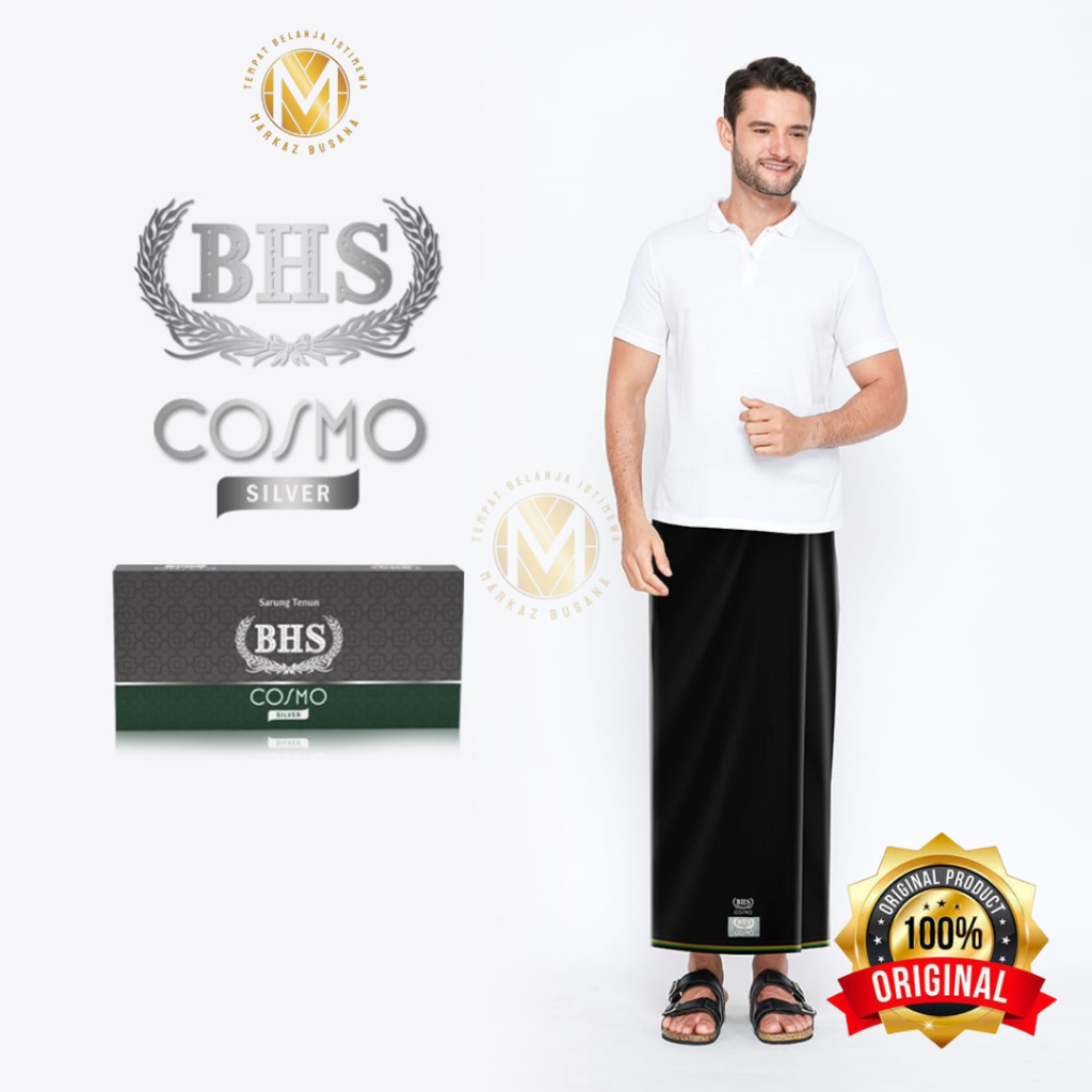 Sarung BHS Cosmo Silver Hitam Polos