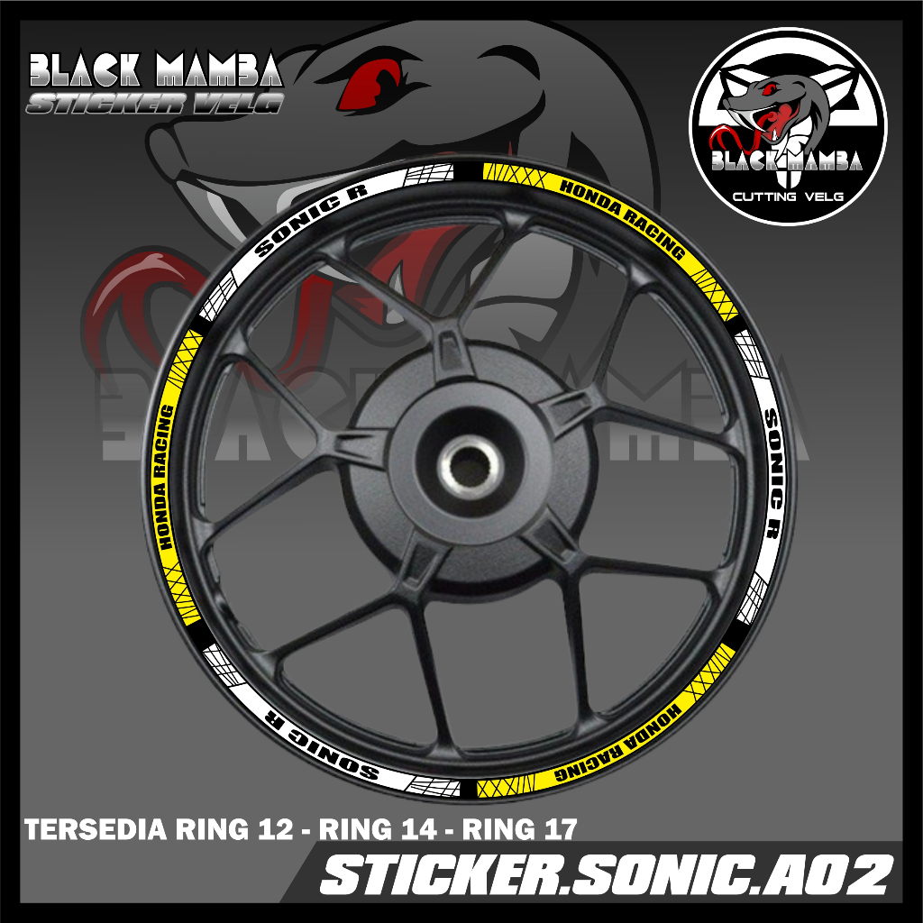 STICKER VELG SONIC - STIKER LIS LIST VARIASI BAN/VELG SONIC A02