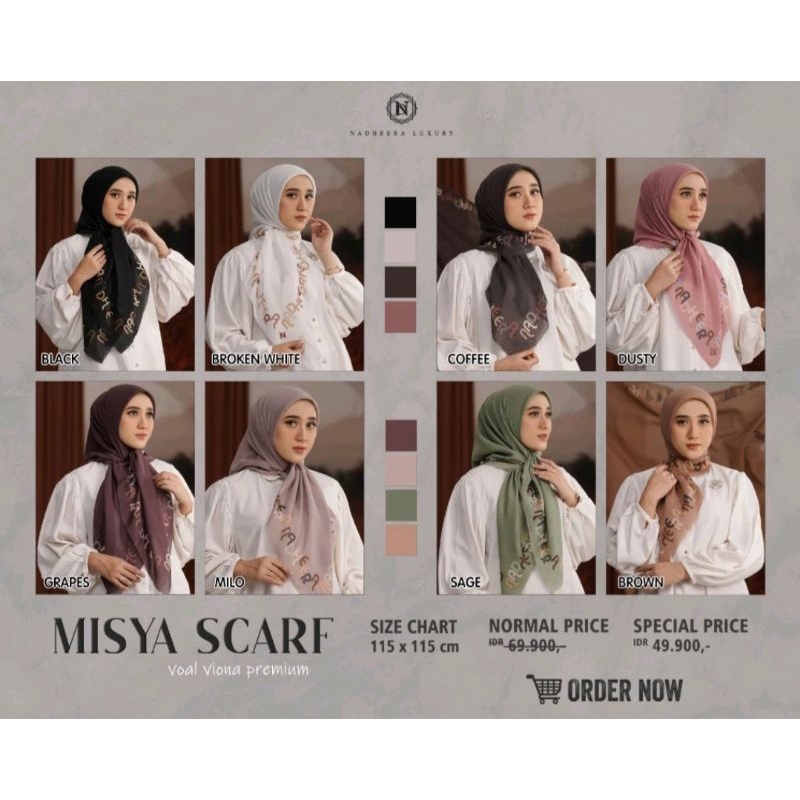 MISYA SCRAF By Nadheera Luxury //SEGI EMPAT✅ HIJAB✅ ORI✅