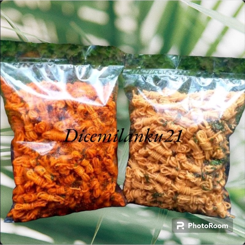 

Mie gulung Viral rasa pedas daun jeruk/balado manis/original daun jeruk isi 1.kg & 500gram