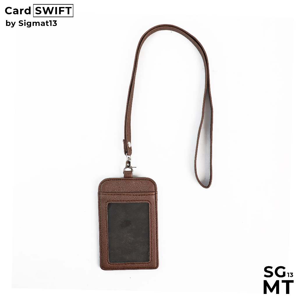 

Lanyard SWIFT - ID Card Holder Name Tag Gantungan ID CARD Lanyard Name Tag Kulit 3 Slot Tempat Kartu