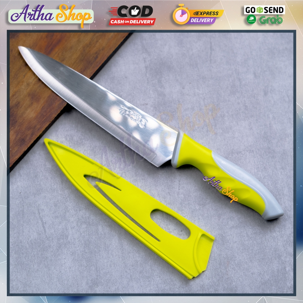 Pisau dapur Cap ikan Stainless Steel Chef Knife 6inci pisau daging Sayur Buah pisau Double Gold Fish
