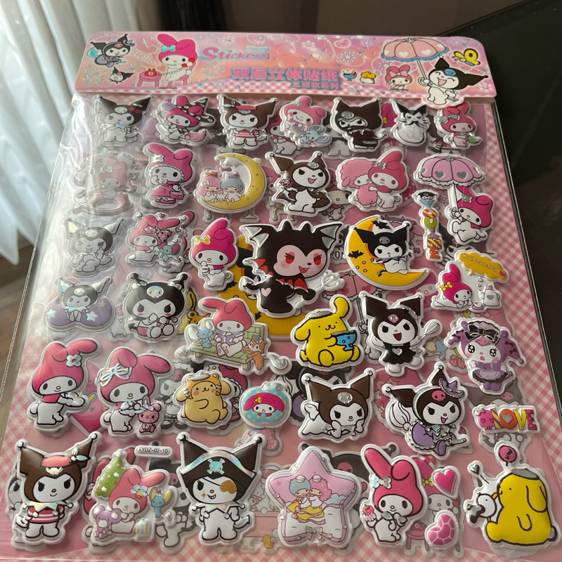 

Stiker 3D Jumbo / Cute Cartoon / Sticker Set Timbul / Viral Murah / Karakter Kartun Lucu / Happy Stickers / Kawaii Kuromi Melody Sanrio