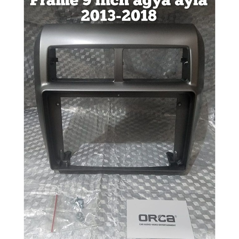 frame head unit android 9 inch mobil agya ayla silver