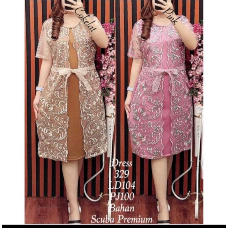 DRESS SCUBA DRESS KONDANGAN DRESS WANITA ROMPI DRESS JUMBO PESTA