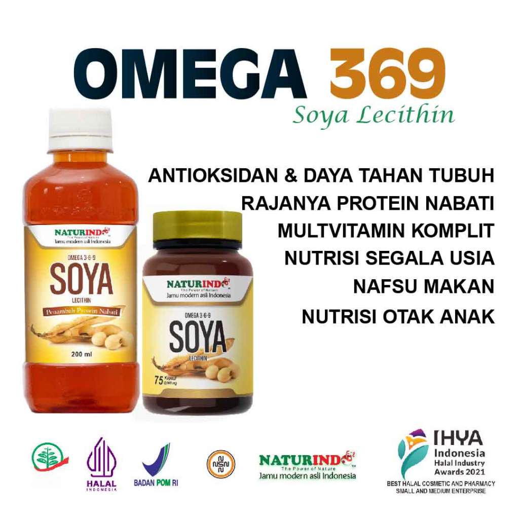 Omega 3 6 9 MutiVitamin Protein Anak Dewasa Manula SOYA Lecithin Naturindo