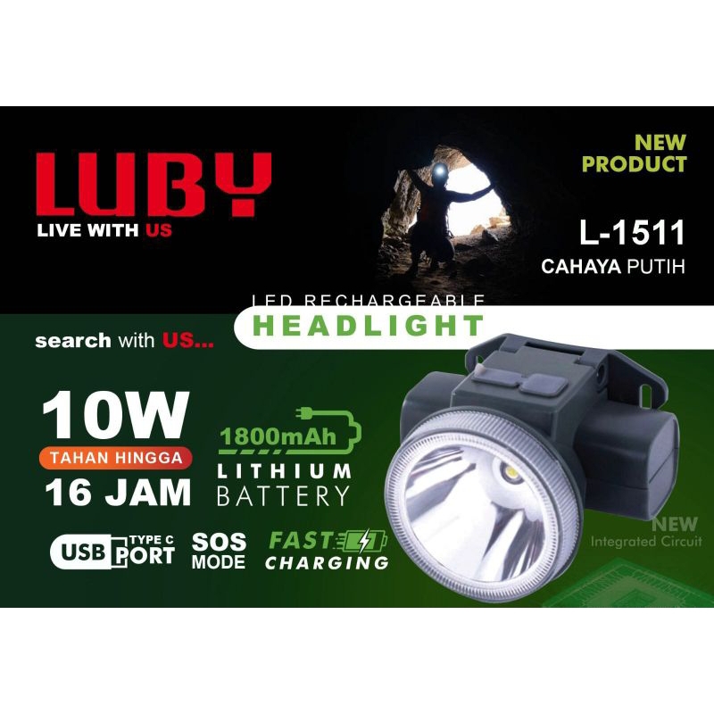 Senter Kepala Luby 10 Watt L1511 / Senter Luby L 1511