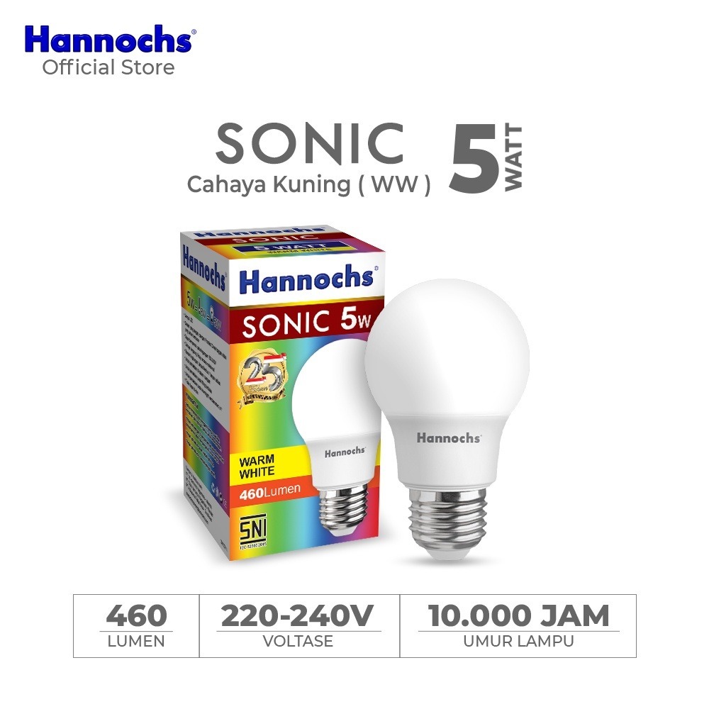Hannochs Lampu Bohlam LED Sonic 5 Watt - Cahaya Kuning