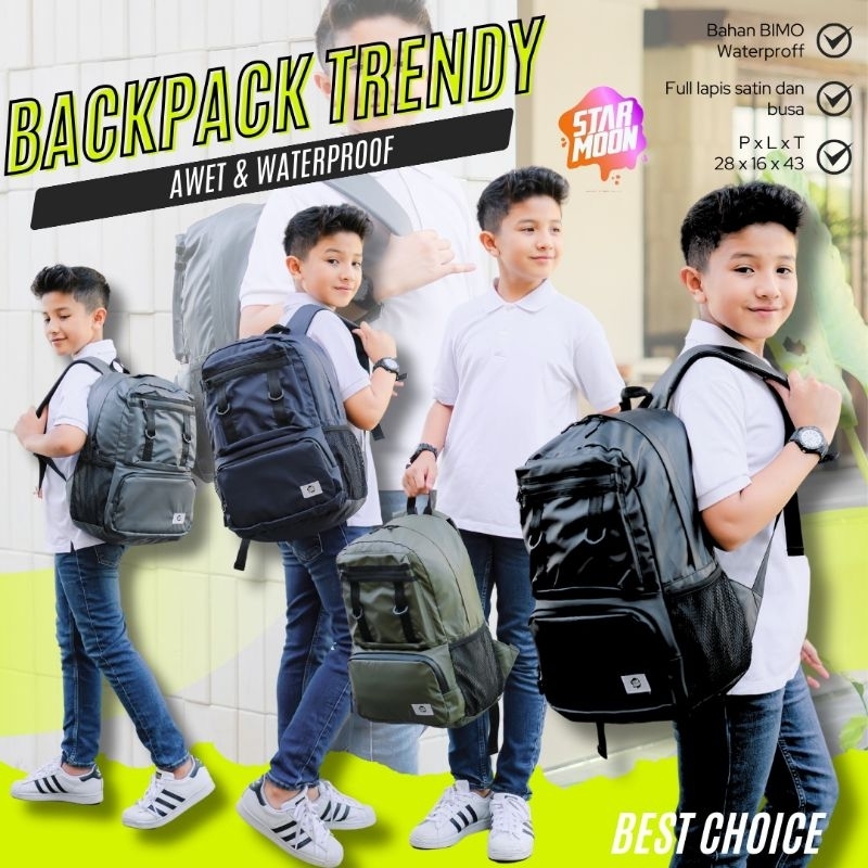 Tas Ransel Anak Cowok Cewek Remaja Starmoon Backpack Waterproof