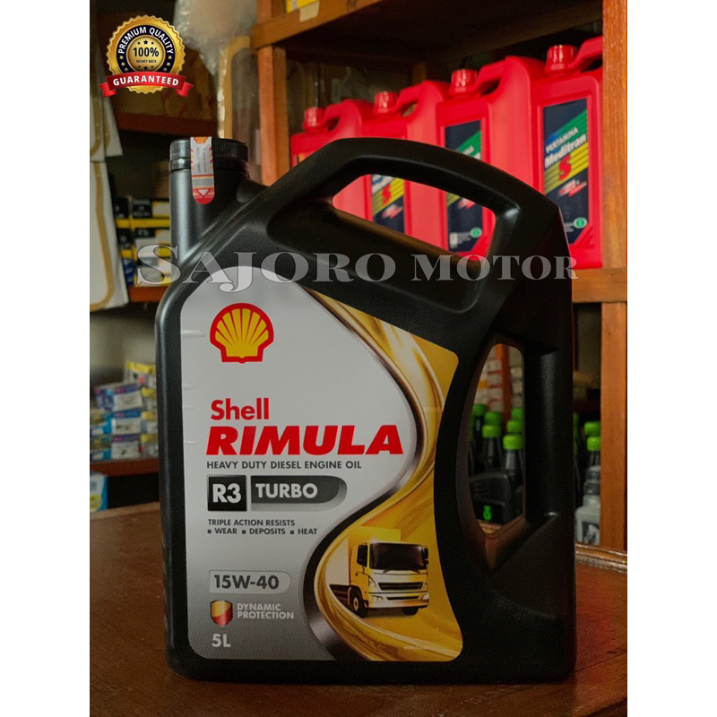 Oli shell Rimula R3 Turbo 15W-40 Galon 5liter 100% Asli