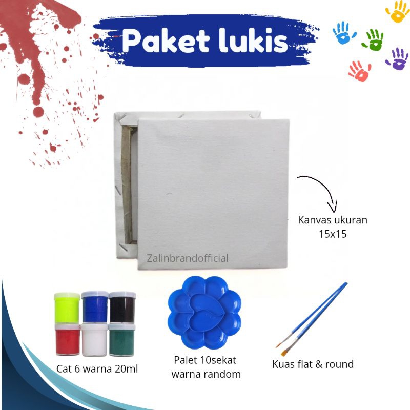 

Paket Lukis Kanvas 15x15 Lengkap Dengan Cat Akrilik Palet Kuas Canvas Painting Set Alat Lukis