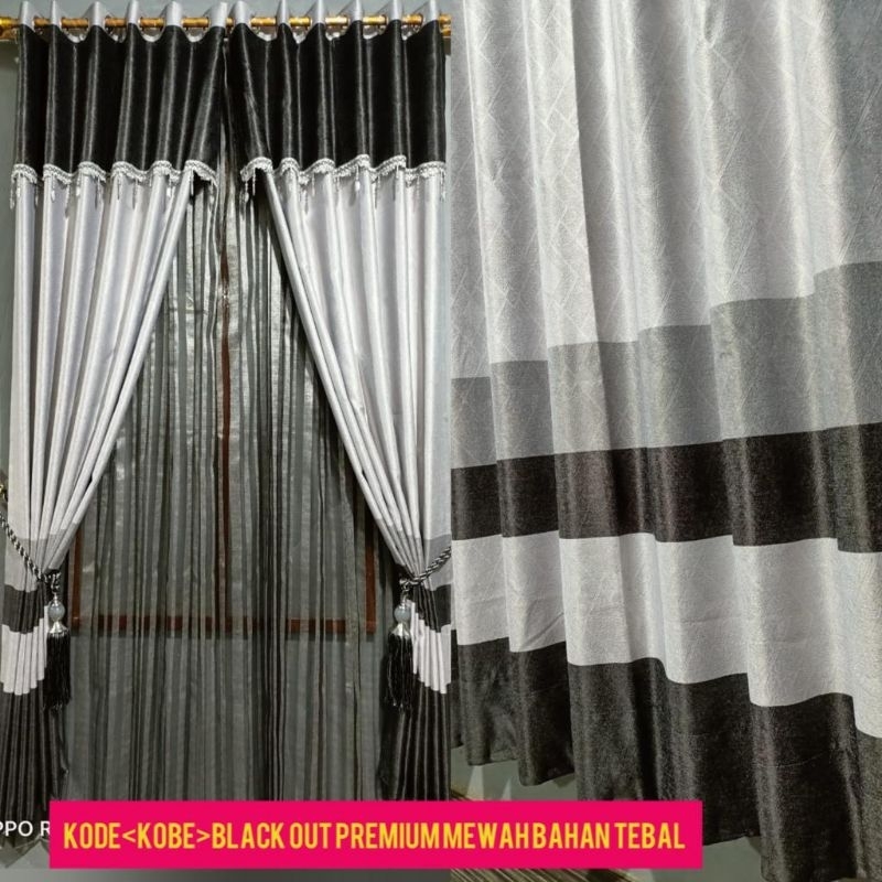 gorden pintu dan Jendela poni gabung 12 Ring bahan blackout