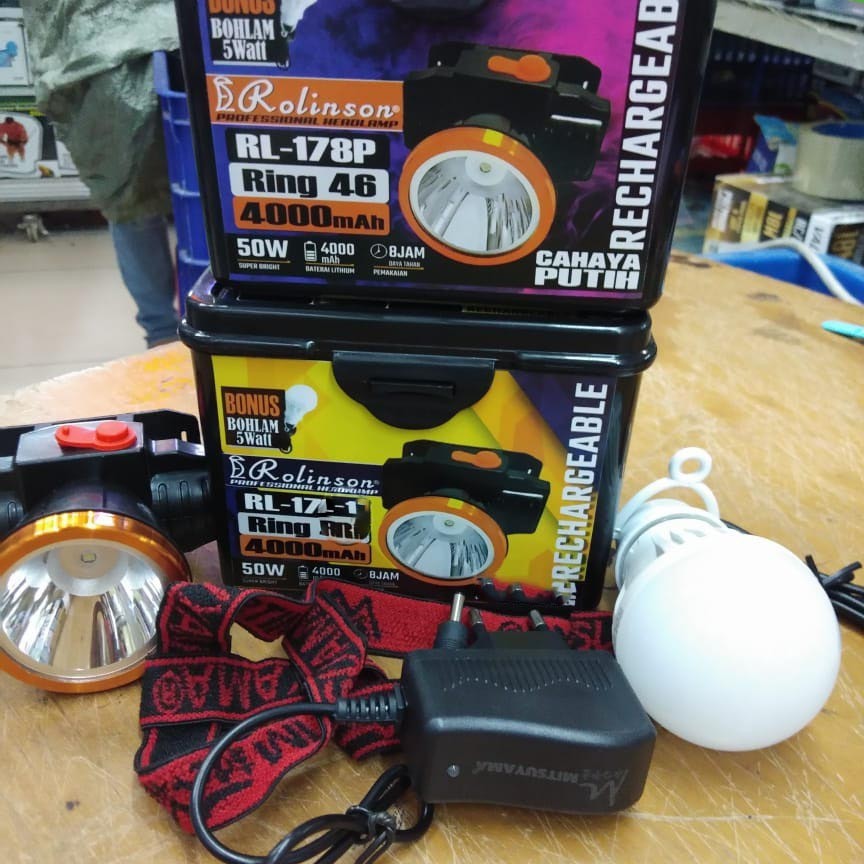 COD SENTER KEPALA ROLINSON 3Watt L-2823 NYALA PUTIH KUNING CAS HEAD LAMP