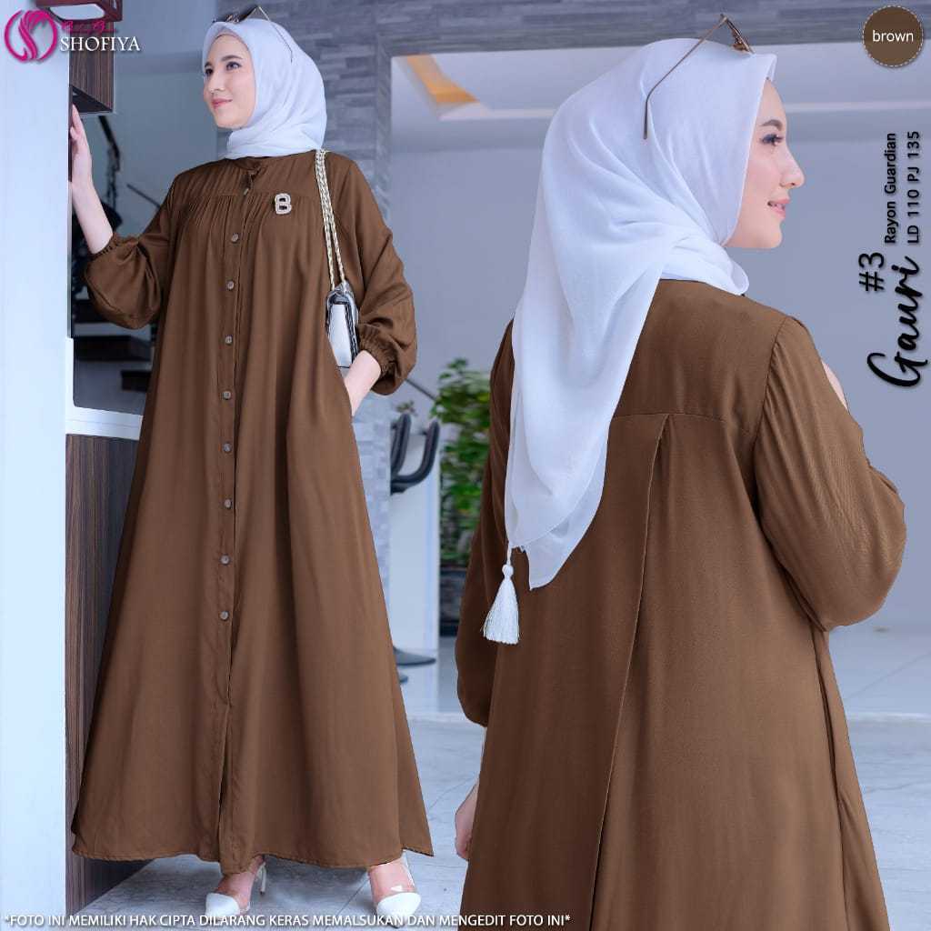 Gamis Kringkel Wanita Terbaru Full Kancing || Gamis Polos Bahan Kringkel Full Kancing Aktif