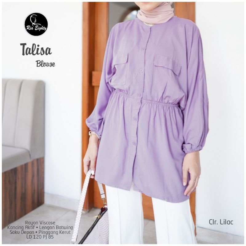 TALISA BLOUSE JUMBO / RAYON VISCOSE PREMIUM / LD 120CM PJ 85CM / LENGAN BATWING PINGGANG KERUT / BAJ